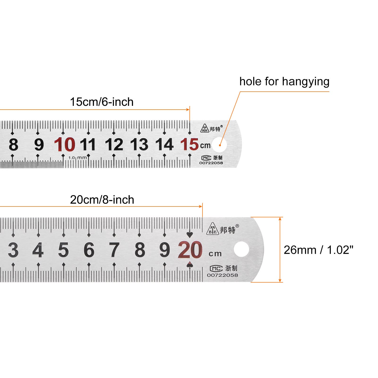 Amazon.co.jp: uxcell 直定規セット 15 cm x 19 mm & 20 cm x 25 mm
